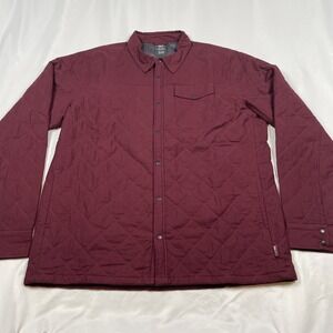 Helly Hansen Shirt Jacket Quilted Insulated Flannel Shacket Men's 2XL Maroon Red